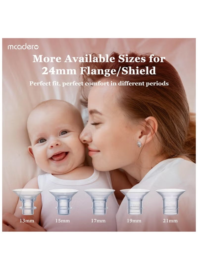 ColaBear 10 PCS Breast Milk Pump Inserts 13/15/17/19/21mm for 24mm Shields, Compatible with Most Breast Pumps,Essential Sizing Kit for Breast Milk Pump Inserts Replacement Accessories - Image 2